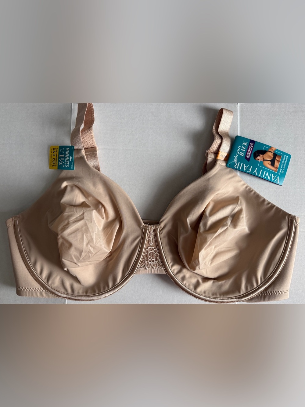 Vanity Fair Women’s DAMASK NEUTRAL Underwire #76080 Back Minimizer Bra